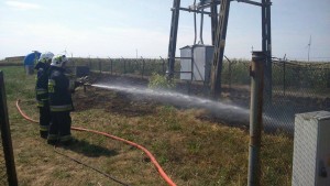 Pożar trawy w Lipinach